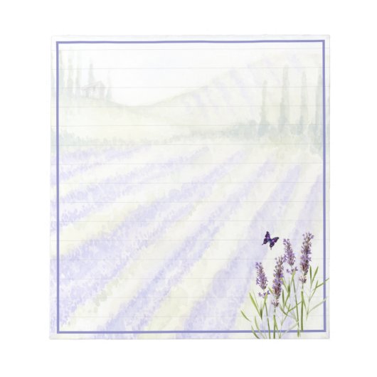 Lavendelfeld Notizblock (Vorderseite)