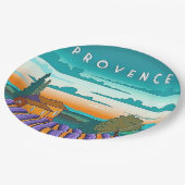 Lavendelfeld Provence Frankreich Pappteller (Schrägansicht)