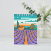 Lavendelfeld Provence Frankreich Postkarte (Stehend Vorderseite)