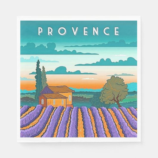 Lavendelfeld Provence Frankreich Serviette (Vorderseite)