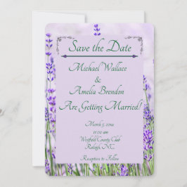 Lavendelfelder Hochzeitsszenierungen speichern die Save The Date