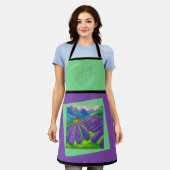 Lavendelfelder in den Bergen - Kunst, Schürze (Getragen)