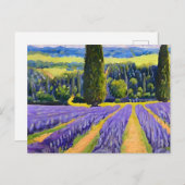 Lavendelfelder lila postkarte (Vorne/Hinten)