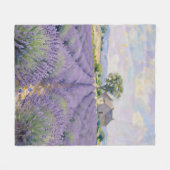 Lavendelfelder Provence Cottage Impressionist Fleecedecke (Vorderseite (Horizontal))