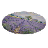 Lavendelfelder Provence Cottage Impressionist Schneidebrett (Ecke)