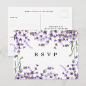 Lavendelflorale Boho Hochzeit Rsvp Postkarte (Vorne/Hinten)