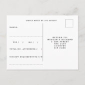 Lavendelflorale Boho Hochzeit Rsvp Postkarte (Rückseite)