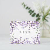 Lavendelflorale Boho Hochzeit Rsvp Postkarte (Stehend Vorderseite)