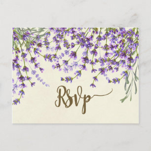 Lavendelflorale Hochzeit Rsvp Postkarte