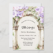 Lavendelfloralen Beige Geburtstag Einladung (Vorderseite)