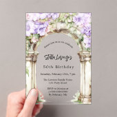 Lavendelfloralen Beige Geburtstagsklarheit Acryleinladungen (Insitu (Handheld))
