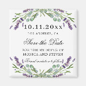 Lavendelfloralen Hochzeit Speichern Sie den Date-M Magnet (Vorne)