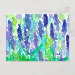 Lavendelgarten-Aquarellmalerei  Postkarte
