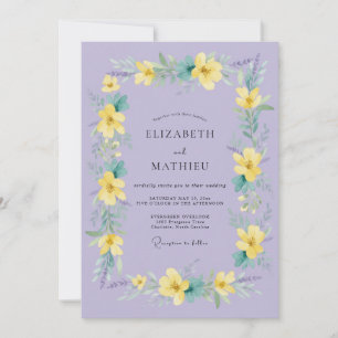 Lavendelgelbe Frühlingshochzeit Einladung