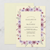Lavendelgelbe Hochzeit Einladung (Vorne/Hinten)