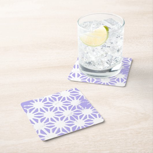 Lavendelgeometrie Rechteckiger Pappuntersetzer (Vor Ort)