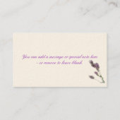 Lavendelgeschäft, Save the Date oder nennende Visitenkarte (Rückseite)