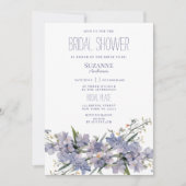 Lavendelgras, rosa Minze Wildblumen Brautparty Einladung (Vorderseite)