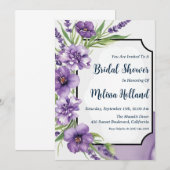 Lavendelgrün lila Brautparty Einladung (Vorne/Hinten)
