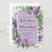Lavendelgrün lila Brautparty Einladung (Vorne/Hinten)