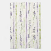 Lavendelgrüne Streifen Blumenmuster Geschirrtuch (Vertikal)