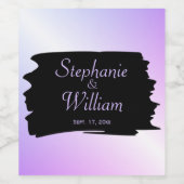 Lavendelheiratsnamen und Datum Weinetikett (Einzelnes Label)