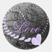 Lavendelherz-Wirbel - - Runder Aufkleber (Vorderseite)