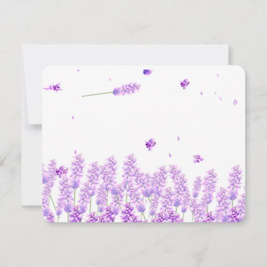 Lavendelhochzeit Das Datum speichern Einladung (Rückseite)