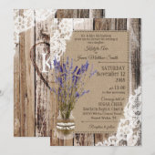 Lavendelholz Rustikale Hochzeit Einladung (Vorne/Hinten)
