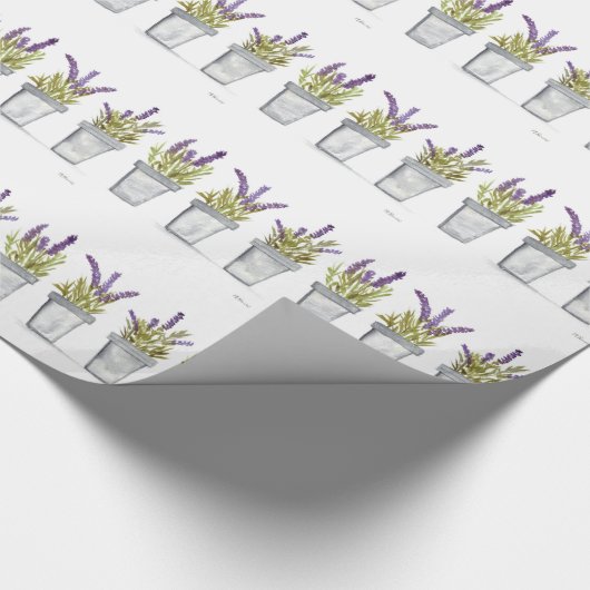 Lavendelkräuter Wasserfarbe Elegante violette Blum Geschenkpapier (Ecke)