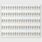 Lavendelkräuter Wasserfarbe Elegante violette Blum Geschenkpapier (Flach)