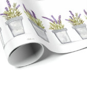 Lavendelkräuter Wasserfarbe Elegante violette Blum Geschenkpapier (Rolleneckpunkt)