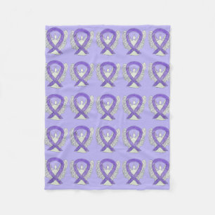 Lavendelkrebs-Bewusstsein Ribbon Fleece Blanket