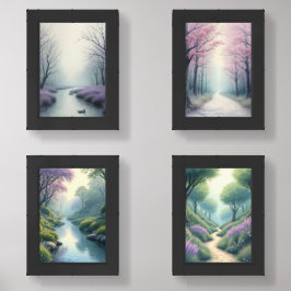 Lavendellandschaften Bilderwand Sets