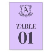 Lavendelleaf- und Blumenzettelkarte Tischnummer (Vorderseite)