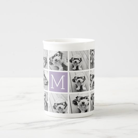 Lavendelmonogramm mit 8 Fotomaterial Porzellantasse (Vorderseite)