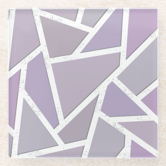 Lavendelmosaikmuster Glasuntersetzer (Vorderseite)