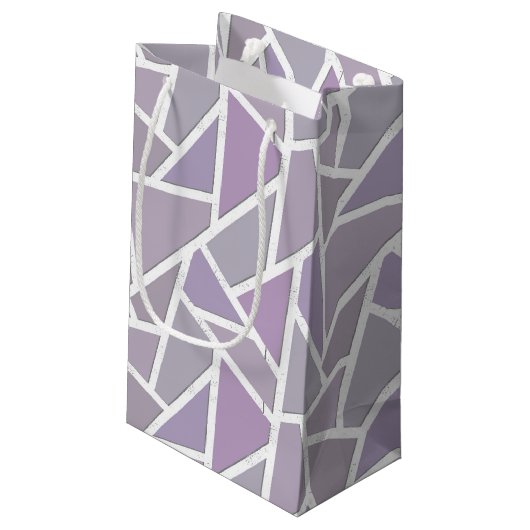 Lavendelmosaikmuster Kleine Geschenktüte (Rückseite Schrägansicht)
