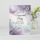 Lavendelnebel und Aquarell Whispers-Verlobung Einladung (Stehend Vorderseite)