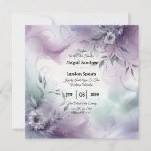 Lavendelnebel und Wasserfarbenflüßer Hochzeit Einladung (Vorderseite)