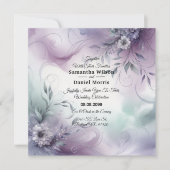 Lavendelnebel und Wasserfarbenflüßer Hochzeit Einladung (Vorderseite)