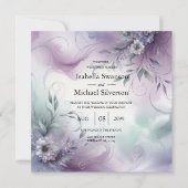 Lavendelnebel und Wasserfarbenflüßer Hochzeit Einladung (Vorderseite)