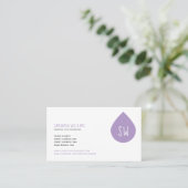 Lavendelöl-Tropfen-Initialen-Muster-ätherische Öle Visitenkarte (Stehend Vorderseite)