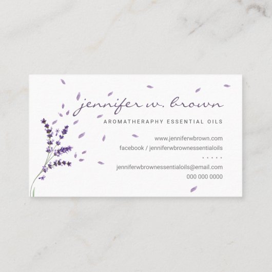 Lavendelöle Visitenkarte (Rückseite)