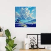 Lavendelpfad - Malerische Landschaft Kunst Poster (Heimbüro)