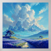 Lavendelpfad - Malerische Landschaft Kunst Poster (Vorne)