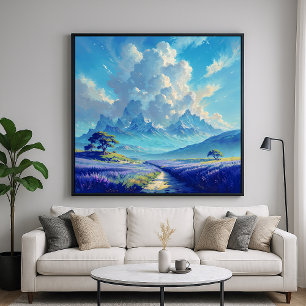 Lavendelpfad - Malerische Landschaft Kunst Poster