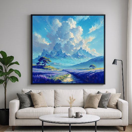 Lavendelpfad - Malerische Landschaft Kunst Poster