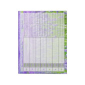 Lavendelplan des wöchentlich Personalisierten Menü Notizblock (Rotiert)