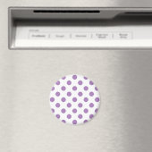 Lavendelpolka-Punkte auf weiß Magnet (In Situ (Geschirrspüler))